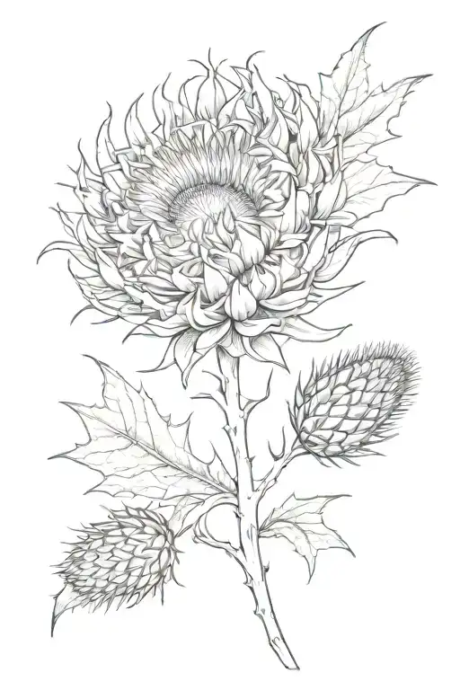Dainty Milk Thistle Fine Line Tattoo Feminine