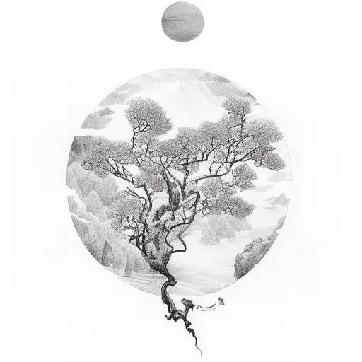 A Poem Written In Elegant Calligraphy With Nature Elements Surrounding It