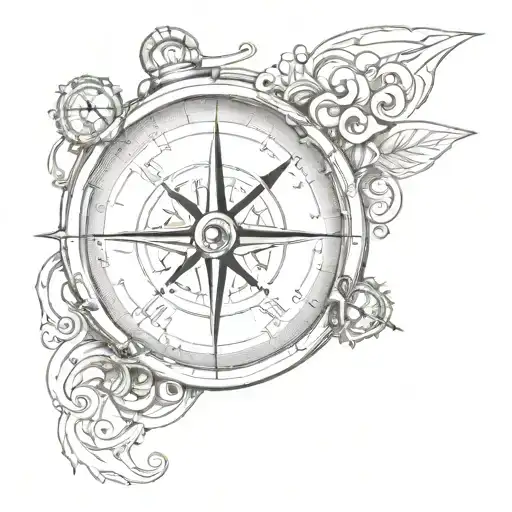 Compass With Clock Inside