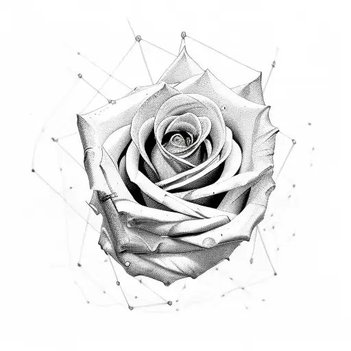 Cybernetic Lines Around Rose Fine Line