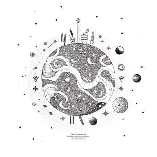 A Cosmic Chef Cooking Up A Storm With Planets And Stars As Ingredients