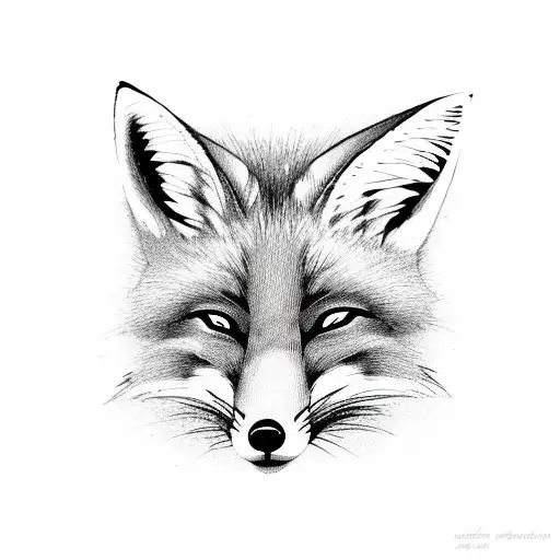 Sleeping Fox With Heather Twigs