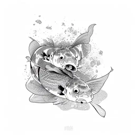 Koi Fish With Glycine Around