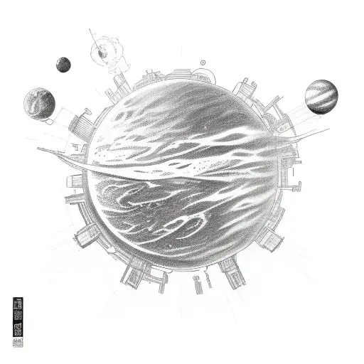 A Planet On Certer With Two Hands Touching It And A String Conecting The Hands