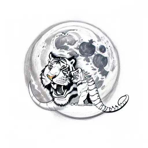 Tiger Fights Dragon Under The Moon