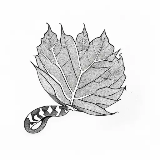 Plant Leaves With Snake