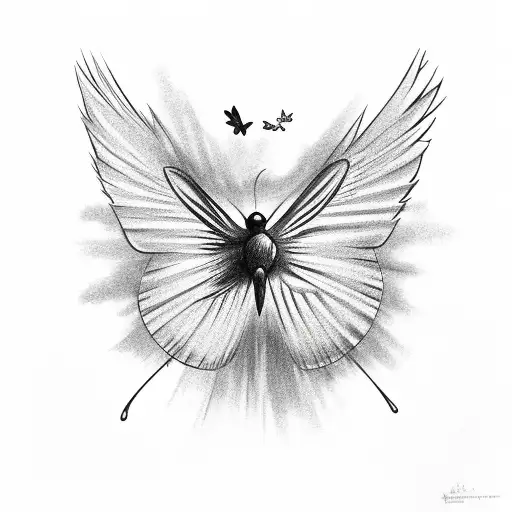 Crow Chasing Butterfly