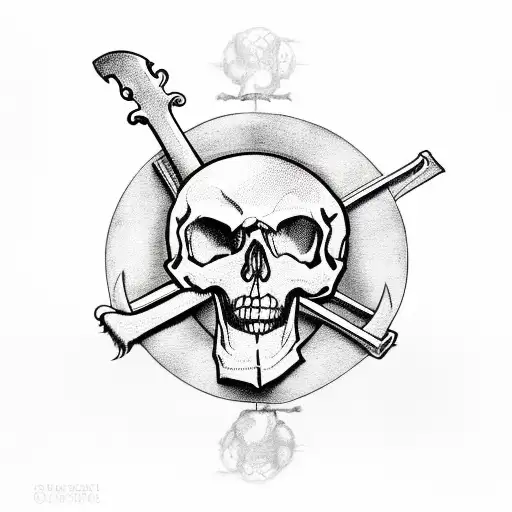 Skull And Crossbones With Scythes Instead Of Bones