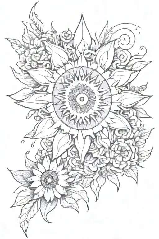 Flowers And Sun And Eye