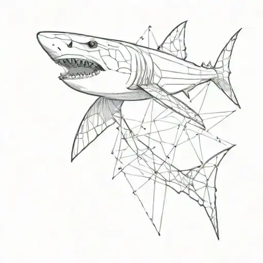 Shark With Geometrical Lines Going