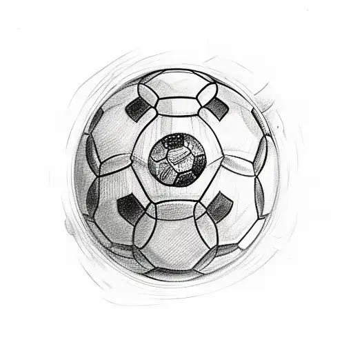 A Sketch-style Tattoo Of Madara Holding A Soccer Ball