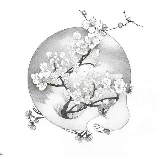 Cherry Blossom With Infinity Symbol