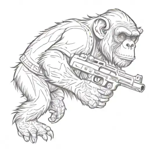 Chimp With A Gun Shooting