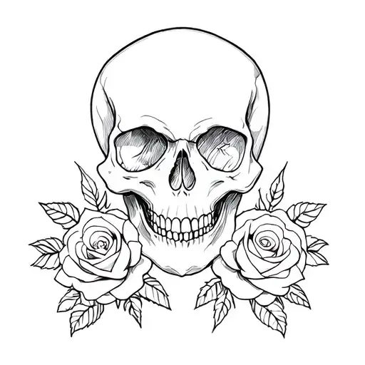 Skull With Roses