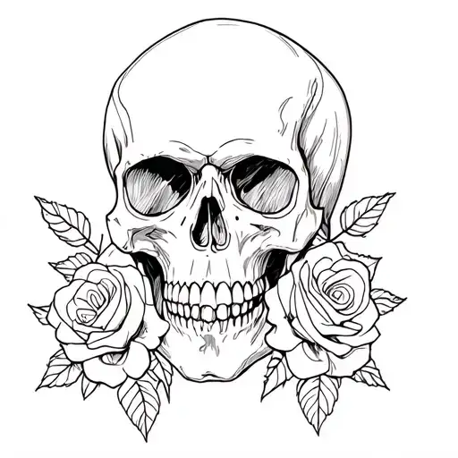 Skull With Roses