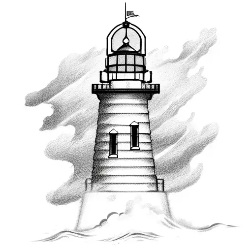 A Sailor Navigating Through A Cyclone With A Lighthouse Guiding The Way