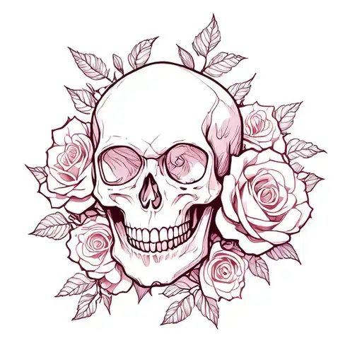Skull With Roses