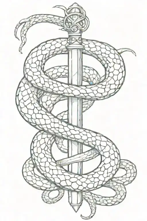 Infinity Snake With 3 Swords Crossed