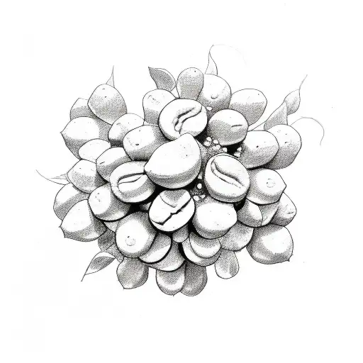 A Sketch-style Illustration Of A Murraya Paniculata Flower Blooming From A Coffee Bean
