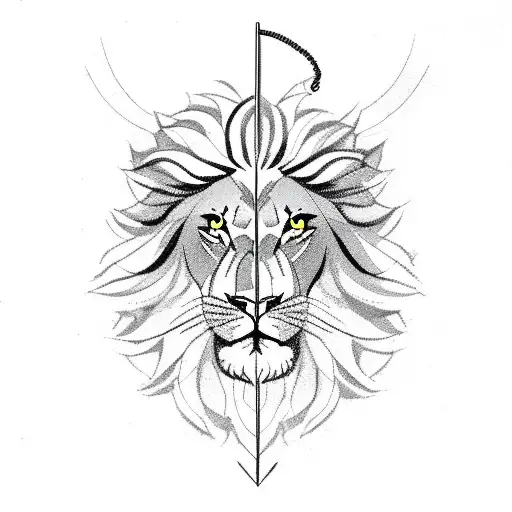 Half Lion With A Arrow Divider