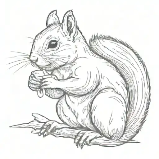 Squirrel Holding A White Cancer Awareness Ribbon