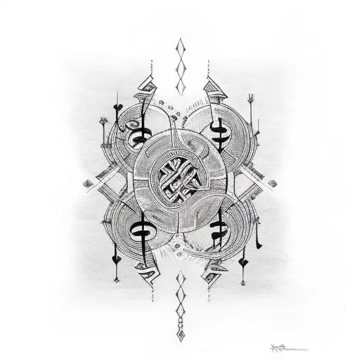 Tuwharetoa Tribal Design With Music Notes