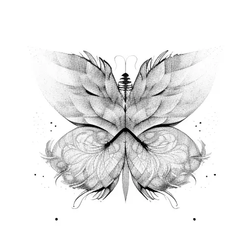 Abstract Bird Wing Butterfly