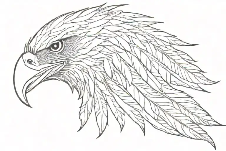 Outlined Eagle Feather