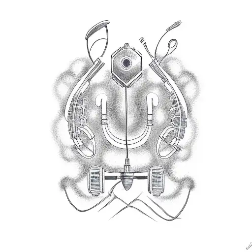 Music With Electrocardiogram Small Tatto