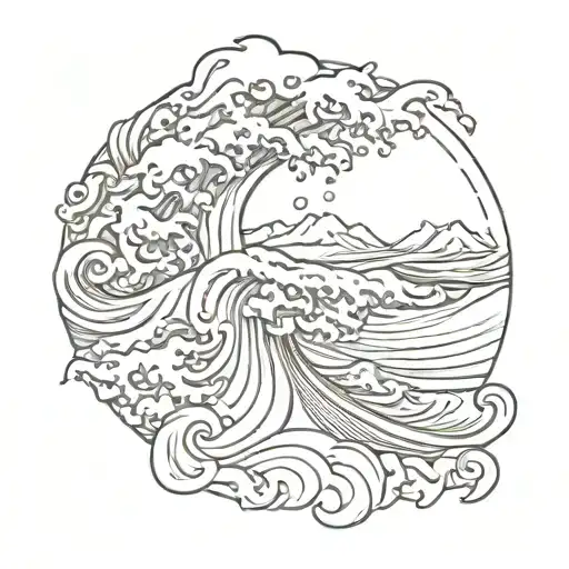 Hawaiian Style Waves And Sun