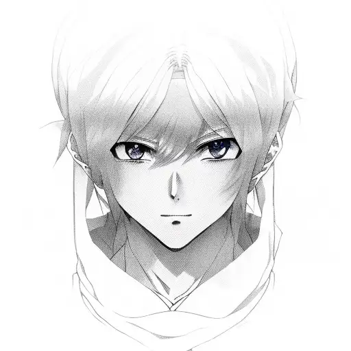 A Captivating Portrait Of A Beloved Anime Character With A Touch Of Darkness And Intricate Linework