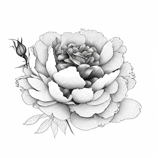 Peony And Rose With Greenery