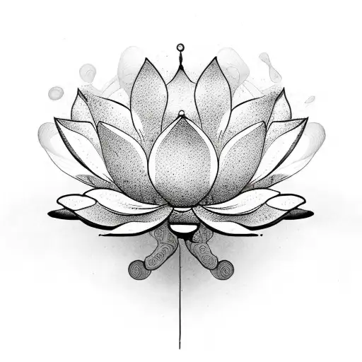 A Realistic Depiction Of A Lotus Flower Growing From A Human Brain