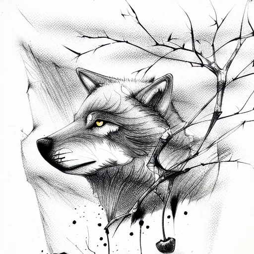 Cherry Tree And Wolf