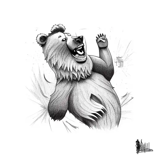 A Basketball Player Dunking Over A Roaring Bear