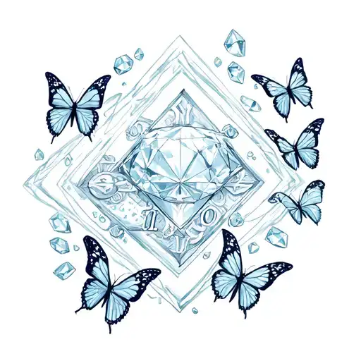 Money Signs Diamonds Butterflies Surrounding