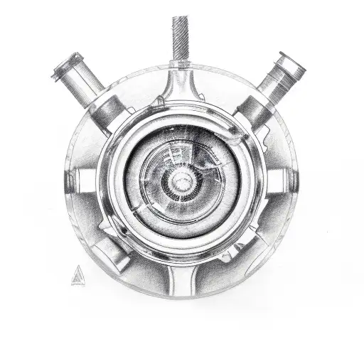 A Sketch Of A Motorcycle Engine With Coffee Beans As Pistons