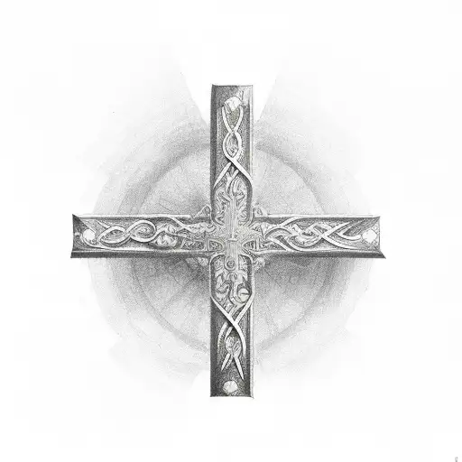 Long Christian Cross Surruonded By Libido