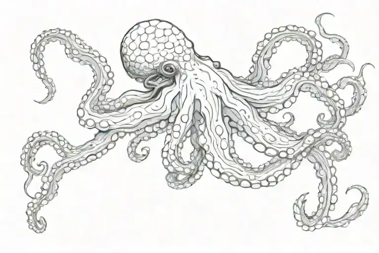 Spearfishing Man Octopus Crab