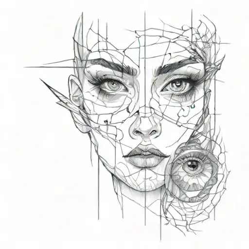 Many Eyes Looking In Different Directions And Blood