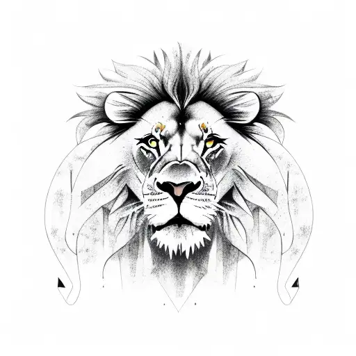 A Lion Playing A Guitar Surrounded By Musical Notes