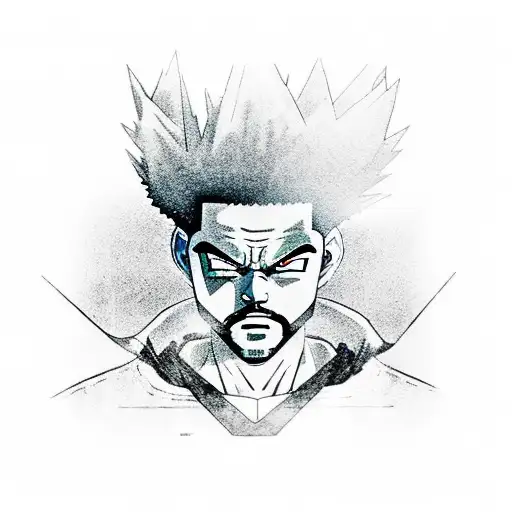The Weeknd's Kiss Land Album Cover Merged With A Dragon Ball Character