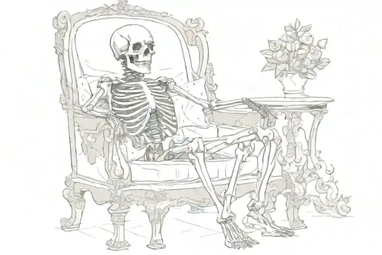 Skeleton On Throne