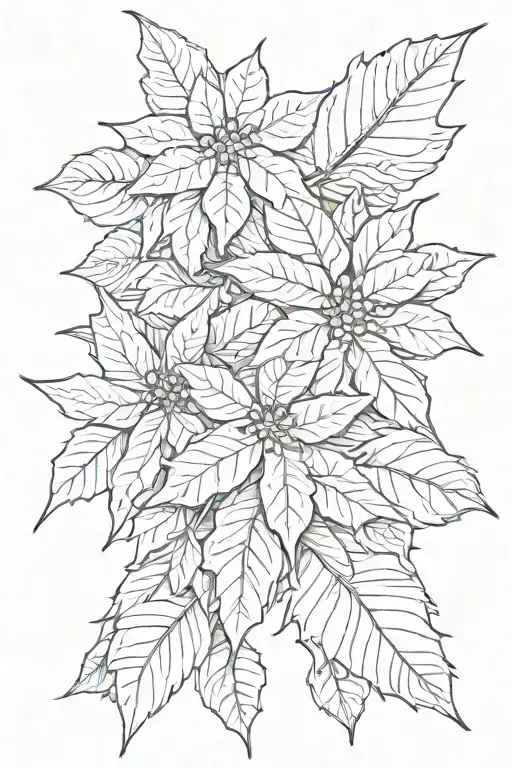 One Poinsettia In The Center And Holly Leaves Around A Date With Roman Numerals
