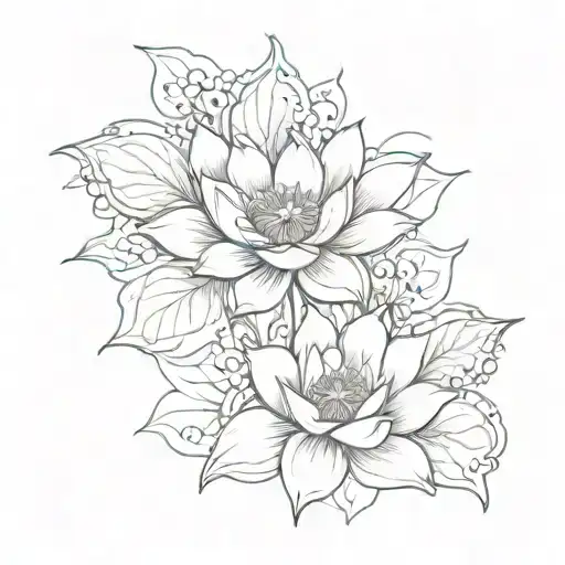Mixing Lotus Flower With Holly Flower And Small Cross