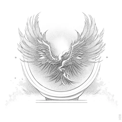 Phoenix Rising Gracefully From A Kentsugi Vase