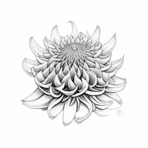 Dragon With Chrysanthemum Flower