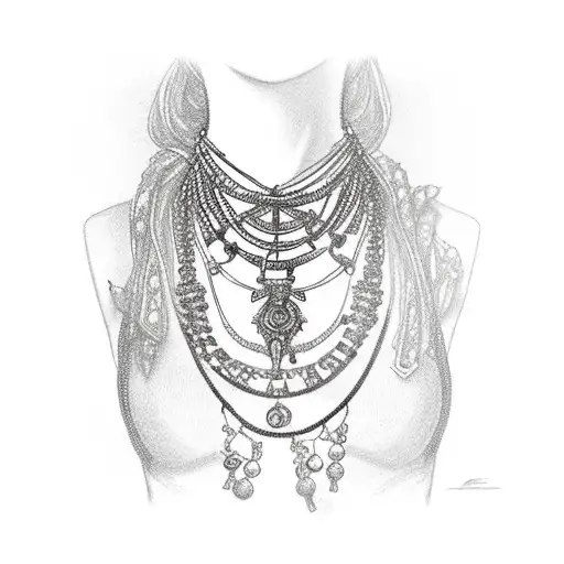 Beaded Rosary Chain Wrapped Around A Sword