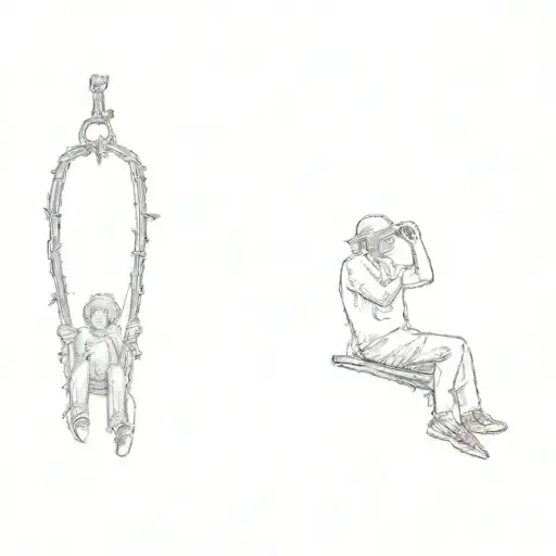 Two People On A Swing Under A Tree