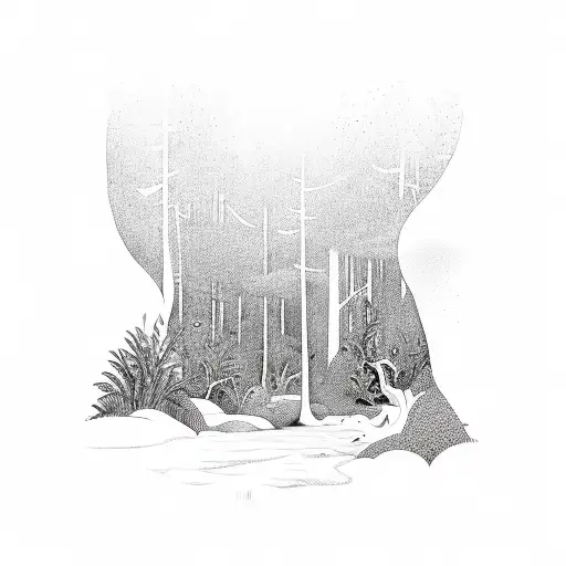 Crescent Going Into A Forest